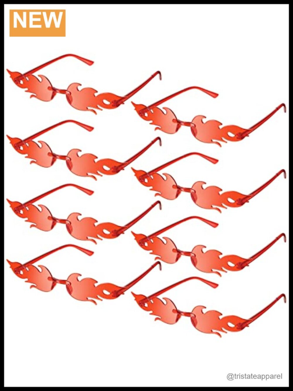 Rimless Flame Sunglasses 8 Pairs Party Costume Eyewear Plastic Adult